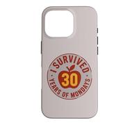 Carcasa para iPhone 16 Pro Humor de Maestros Jubilados: sobreviví 30 años de Lunes