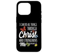 Carcasa para iPhone 16 Pro I Can Do All Things Through Christ Buttefly Art Religious