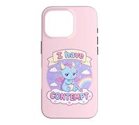 Carcasa para iPhone 16 Pro I Have Contempt Cute Kawaii Dragon Sarcástico Mood Art Rosa