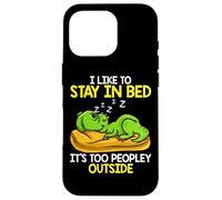 Carcasa para iPhone 16 Pro I Like to Stay in Bed It’s Too Peopley Outside, Dinosaur