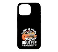 Carcasa para iPhone 16 Pro I Love It When We're Playing Ukelele Together Retro Sun