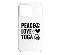 Carcasa para iPhone 16 Pro I Love Yoga Instructor Women Peace Love and Yoga with Saying