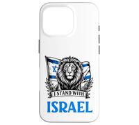 Carcasa para iPhone 16 Pro I Stand with Israel Hebreo Lion Flag Design