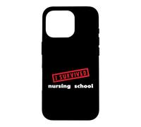 Carcasa para iPhone 16 Pro I Survived Nursing School Graduación Presente Futura Enfermera