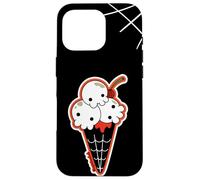 Carcasa para iPhone 16 Pro Ice Cream Skull Spoopy Yami Kawaii Halloween Design, Spooky