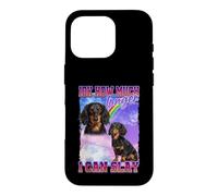 Carcasa para iPhone 16 Pro IDK How Much Longer Slay Black Long Haired Dachshund Lover