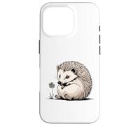 Carcasa para iPhone 16 Pro Ilustración Simbólica de Erizo con Trébol
