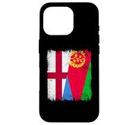 Carcasa para iPhone 16 Pro Inglaterra Eritrea Media Bandera Inglesa Herencia Eritrea