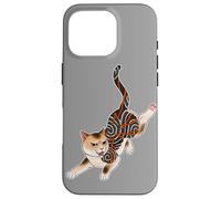 Carcasa para iPhone 16 Pro Irezumi Gato Gatito Tatuaje Flash
