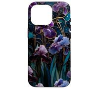 Carcasa para iPhone 16 Pro Iris Morado Art Nouveau Gótico Floral Estética Mística Luz