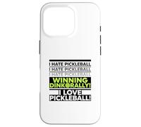 Carcasa para iPhone 16 Pro Irónico Jugador de Pickleball Aficionado a Beber un Tiro