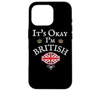 Carcasa para iPhone 16 Pro It's Okay I'm British, Union Jack Flag UK, Reino Unido GB