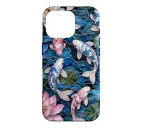 Carcasa para iPhone 16 Pro Japanese Transgender Koi Fish Stained Art Trans Lotus Pond