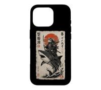 Carcasa para iPhone 16 Pro Japonés Ninja Cat Riding Shark Cat Warrior Ninja Lover