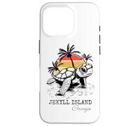 Carcasa para iPhone 16 Pro Jekyll Island Georgia Sea Turtle Preserve 70s Estilo Retro