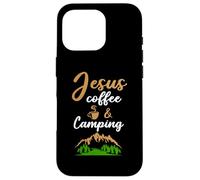 Carcasa para iPhone 16 Pro Jesus Coffee and Camping Cafeine Barista Camp Lover
