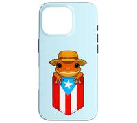 Carcasa para iPhone 16 Pro Jibaro Coqui Frog Puerto Rico Bandera Boricua Pocket Borinquen