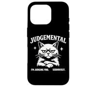 Carcasa para iPhone 16 Pro Judgemental Cat Im Judging You Seriously Funny Cat Gráfico