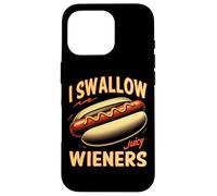 Carcasa para iPhone 16 Pro Juego de Palabras Divertido con Salchichas con Forma de Trago Juicy Wieners