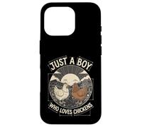 Carcasa para iPhone 16 Pro Just A Boy Who Loves Chickens Retro Farm Blueprint Livestock
