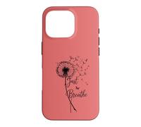 Carcasa para iPhone 16 Pro Just Breathe Dandelion Butterfly Inspirational Boho Floral