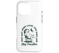 Carcasa para iPhone 16 Pro Just out Here Living The Ruff Life Stay Pawsitive Cowboy Dog