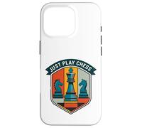 Carcasa para iPhone 16 Pro Just Play Chess Retro Juego de Mesa Amantes Jugador de ajedrez