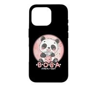 Carcasa para iPhone 16 Pro Kawaii Panda Boba Anime Panda Bear Love Bubble Tea Neko