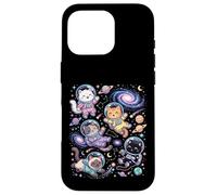 Carcasa para iPhone 16 Pro Kawaii Space Cats Astronauta Galaxia Estrellas Planetas