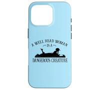 Carcasa para iPhone 16 Pro Kids Girls Reading A Well Read Woman Is A Dangerous Creature