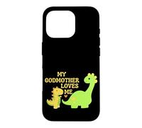 Carcasa para iPhone 16 Pro Kids My Godmother Loves Me Dinosaur for ahijado Regalos para Hijo