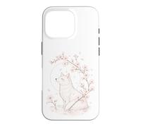 Carcasa para iPhone 16 Pro Kitsune Fox Cherry Blossoms Meditación Zen Yoga Vida Mujeres