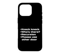 Carcasa para iPhone 16 Pro Knock Knock Who's There Recursion Use Otra Broma de Puerta