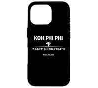 Carcasa para iPhone 16 Pro KOH Phi Phi Tailandia Coordina el diseño de Viajes de la Isla