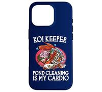 Carcasa para iPhone 16 Pro La Limpieza de estanques Koi Keeper es mi Cardio