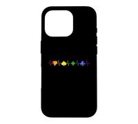 Carcasa para iPhone 16 Pro La Tarjeta de Latido del corazón de la Bandera del Arco Iris LGBT del póker se Adapta a la línea