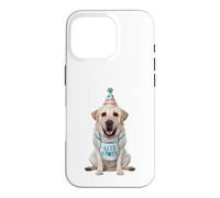 Carcasa para iPhone 16 Pro Labrador Retriever Let's Pawty Fiesta de cumpleaños Amante de los Perros
