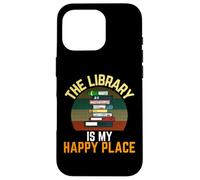 Carcasa para iPhone 16 Pro Lector Vintage The Library Is My Happy Place, Bibliotecario Retro