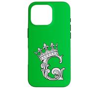 Carcasa para iPhone 16 Pro Letra G Inicial + Corona Verde Kelly