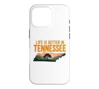 Carcasa para iPhone 16 Pro Life Is Better in Tennessee, Scenic TN State Outline Sunset