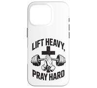 Carcasa para iPhone 16 Pro Lift Heavy Pray Hard - Gimnasio de Entrenamiento Cristiano
