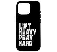 Carcasa para iPhone 16 Pro Lift Heavy Pray Hard, Gym Christian Gift for Christian