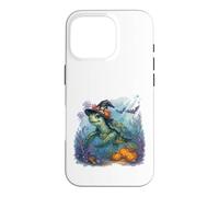 Carcasa para iPhone 16 Pro Linda Tortuga Marina Bruja Halloween bajo el Agua