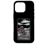 Carcasa para iPhone 16 Pro Lindo Arte de Mapache Blanco y Negro Inspirado en el Tarot The Thief