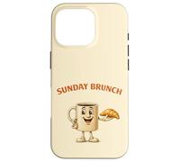 Carcasa para iPhone 16 Pro Lindo café Mascota Domingo Brunch Amante Foodies Vintage Retro