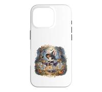 Carcasa para iPhone 16 Pro Lindo Conejo Bruja Halloween Espeluznante Bosque Fantasmas