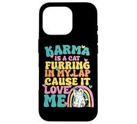 Carcasa para iPhone 16 Pro Lindo Karma Es Un Gato Furring En Mi Regazo Porque Me Ama