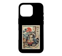 Carcasa para iPhone 16 Pro Lindo Mapache Comiendo Fideos Ramen - Estilo japonés Ukiyo-e
