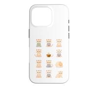 Carcasa para iPhone 16 Pro Lindos Gatos meditadores Kawaii Zen Feline Design