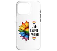 Carcasa para iPhone 16 Pro Live Laugh Lesbian Sign,Gay Pride Flag Funny Lesbian Pride